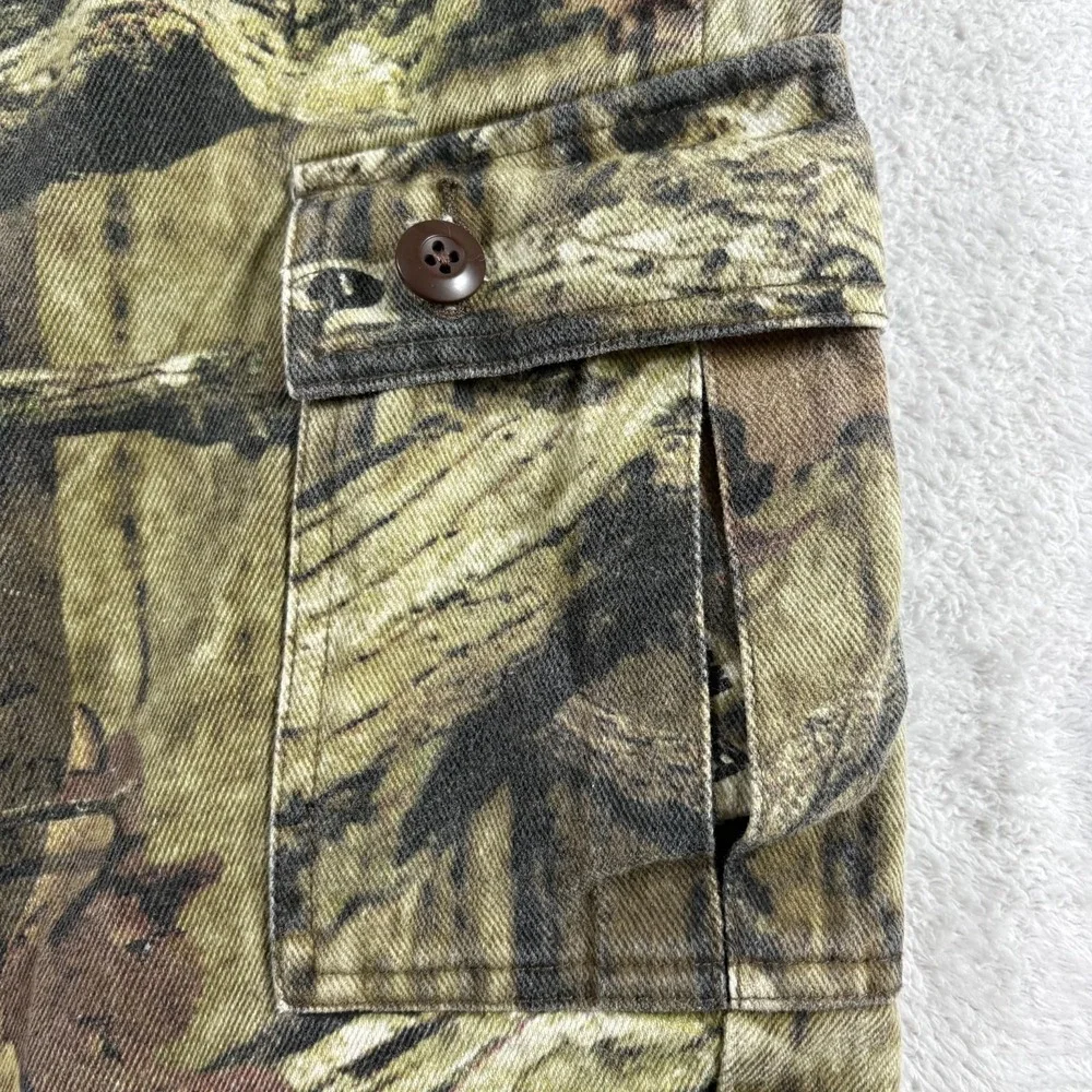 Cabelas Mossy Oak Break Up Hunting Pants Mens 34 Reg Green‎ Camo Cargo Pockets